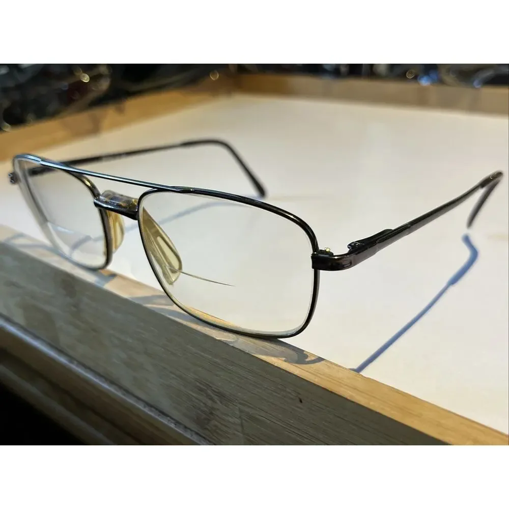 Priority Eyeglasses BEACON C2 56-17-145 Brown Silver Metal Full Rim Frames Only